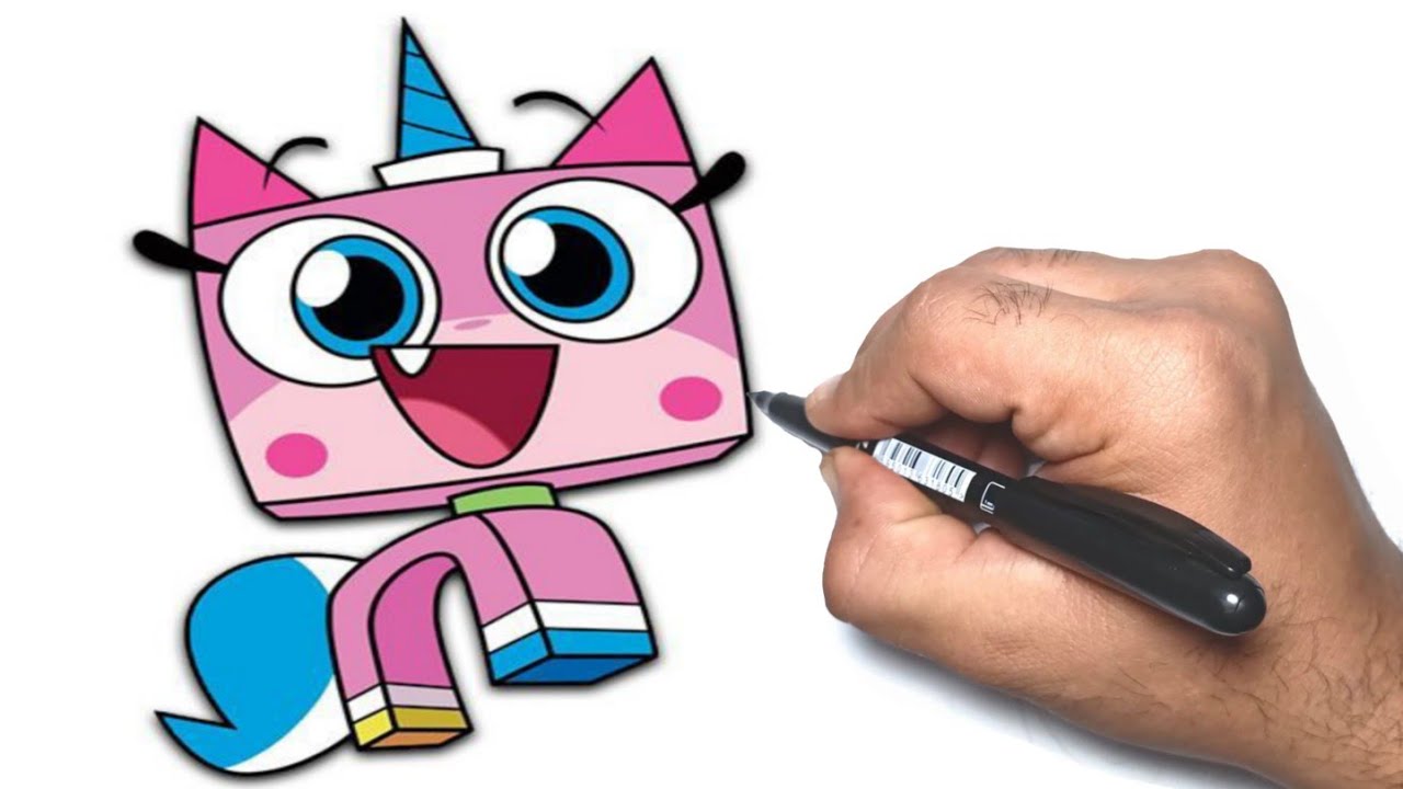 How to draw Unikitty from cartoon network step by step easy