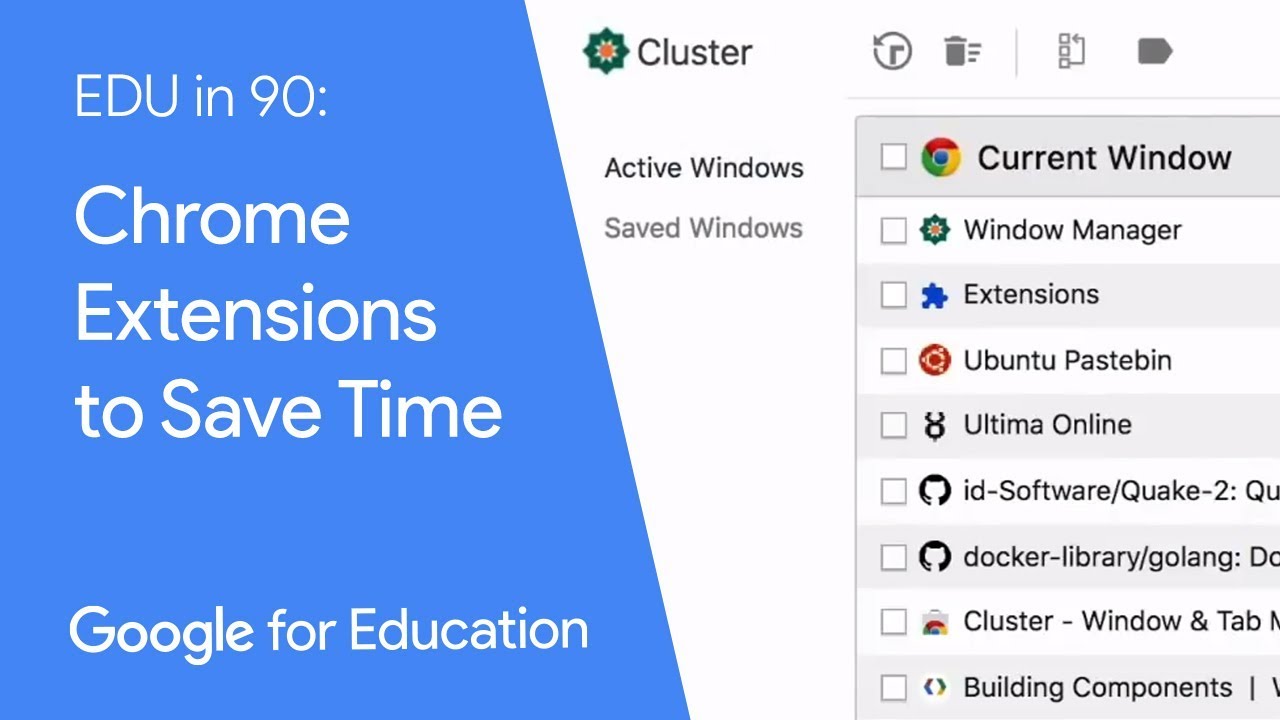EDU in 90 Chrome Extensions to Save Time YouTube