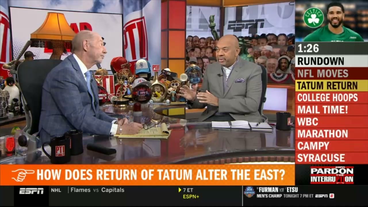 Pardon the Interruption | With Tatum back, can Celtics catch Pistons for No. 1 seed? -Michael Wilbon