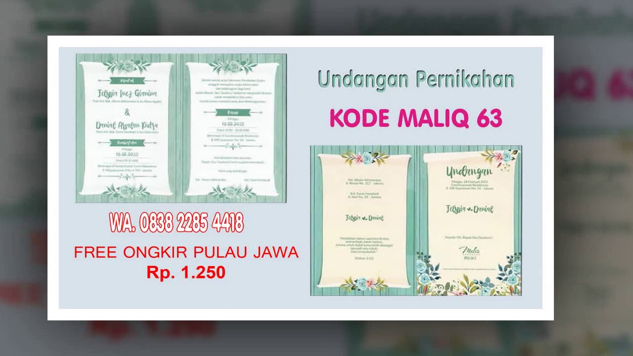 083822854418 Jual Undangan Pernikahan Gratis Ongkos Kirim Pulau Jawa