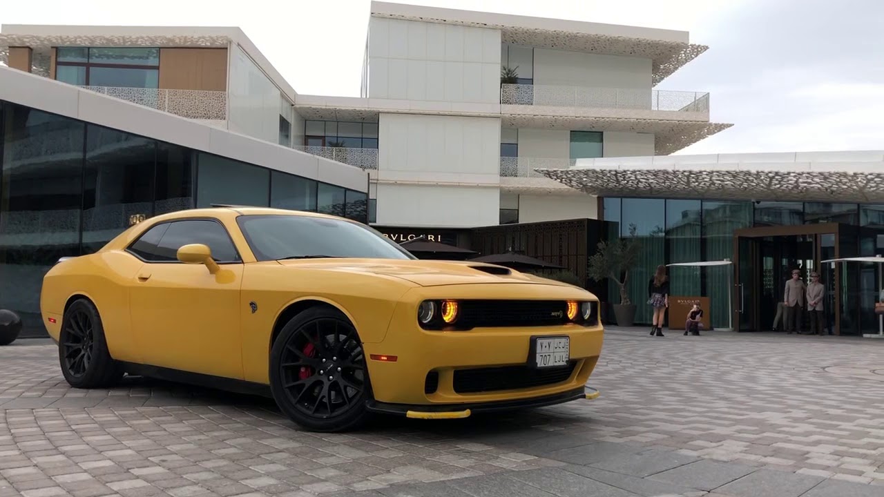 Dodge Challenger Hellcat Yellow Dubai تشالنجر هيلكات Fnan77 Youtube