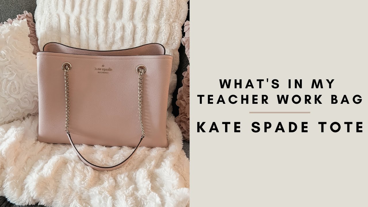 What's in My Teacher Work Bag | Kate Spade Jordyn Large Chain Handle Tote  in Pink Smoke - YouTube