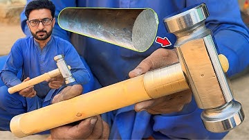 "Unleashing Power: Crafting a Steel Hammer with Precision on a Lathe Machine"