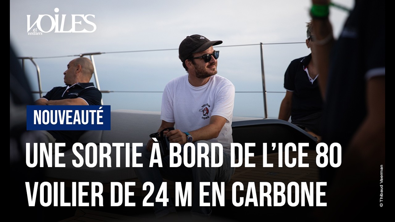 ⁣On a navigué à bord de l'ICE 80, bête de carbone de 24 mètres