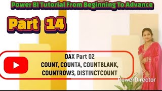 Power Bi Tutorial beginning to advance 👍 Part 14 -DAX part 02 (COUNT FUNCTION)