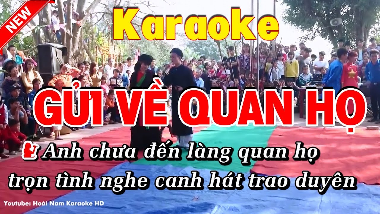 Karaoke Gửi về quan họ - Hoài Nam Karaoke HD - youtube