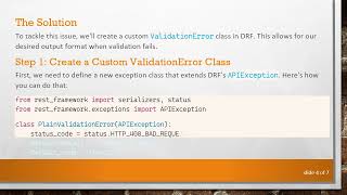 Achieving a Custom Format for Serializer ValidationError in Django REST Framework