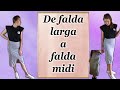 Falda midi || De falda larga a falda midi || Pollera midi