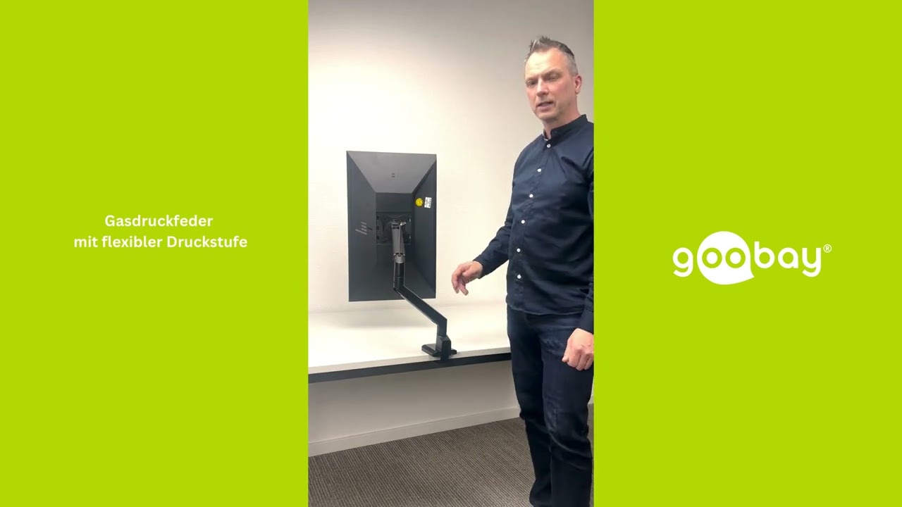 Goobay Pro Monitorhalterung ohne Bohren – Einfache Montage & ergonomischer Komfort
