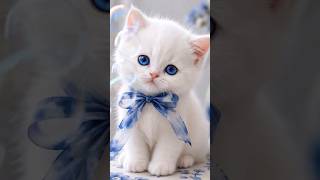 Blue Eyes Fluffy Cat: The Floating Bubbles🐾✨|#shorts #catshorts