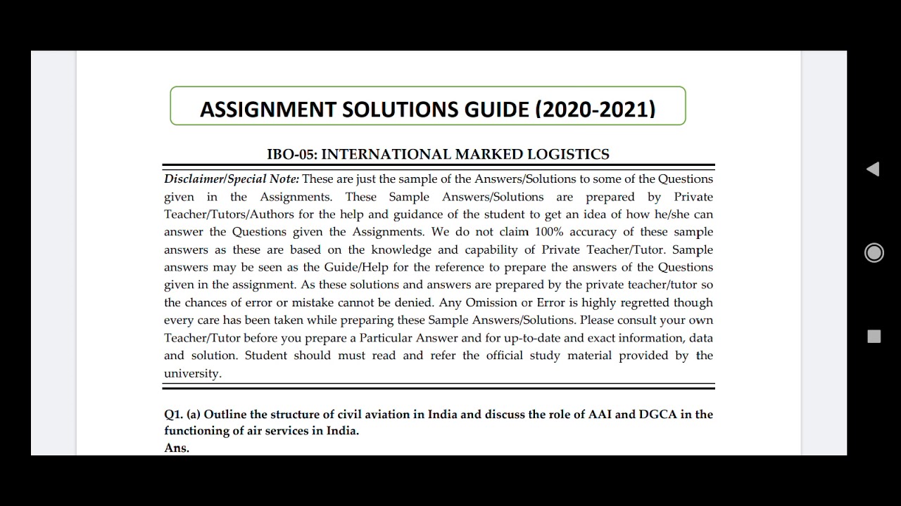 IBO 6 Ignou Solved Assignment 2020-21