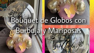 Bubble Balloon and Butterfly Bouquet 🦋 | Balloon Bouquet with Bubble Balloon and Butterflies