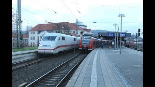 ICE Zug in Hameln, 402-001 „Rheinsberg“ und 808-022 „Eberswalde“ / German high speed train EDE087293
