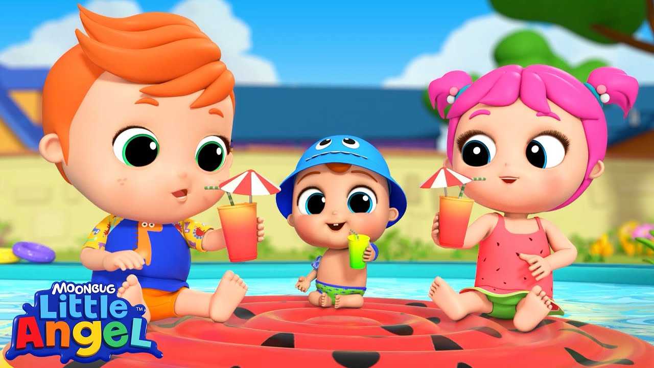 What a Perfect Day for the Pool! 💦🌴| Little Angel Nursery Rhymes \u0026 Kid Songs