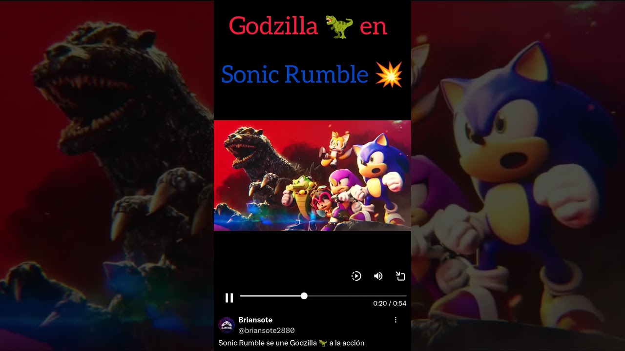 Godzilla 🦖 se une a la accion en Sonic Rumble 💥 