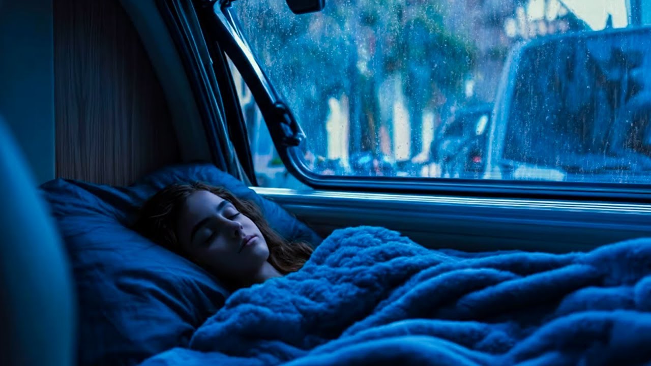 Perfect Deep Sleep with Intense Rain & Rolling Thunder Surrounding Your Car in Dark Rainforest