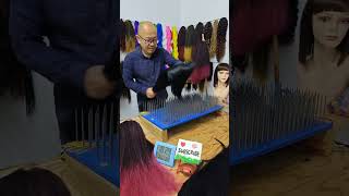 African Synthetic wig making, pre-processing: color mixing. Wig making skills. Handmade. (562)