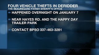 Authorities investigating four vehicle thefts in DeRidder