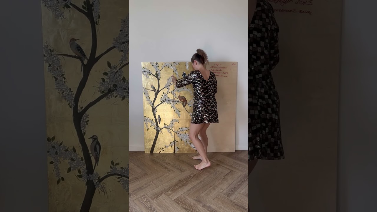 150/150cm wooden triptych 