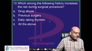 RRB Staff Nurse Exam Coaching Surgical Risk Factors Nursing  Assessment screenshot 5