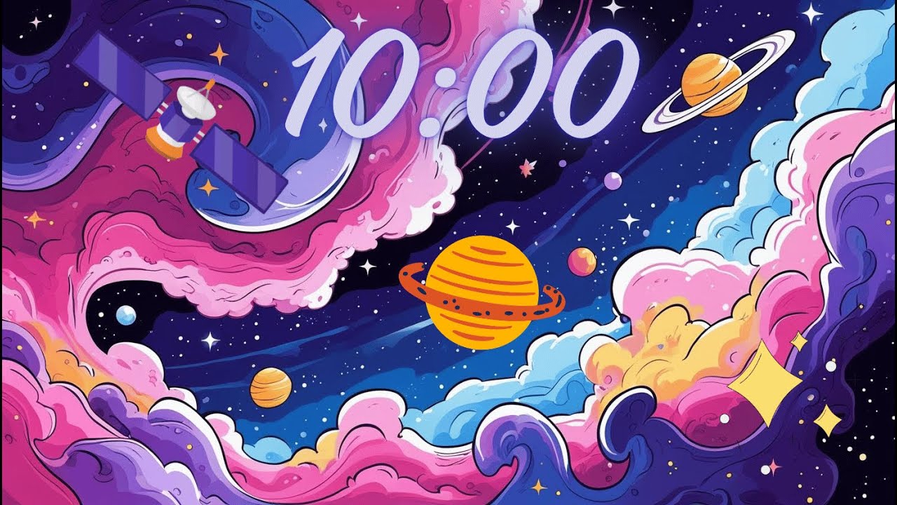 10 Minute Countdown Timer With Music (Celestial) - Outer Space Planets