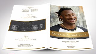 Kings Funeral Program Indesign Template | Gold 4 Pages | Print Size: 8.5"x11" - Godserv Designs