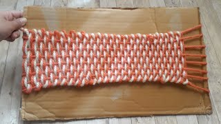 No Knit Woollen Winter Scarf Using Cardboard Quicky Crafts