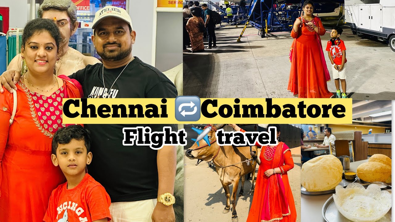 Chennai 🔁Coimbatore flight ✈️ travel🥳ஈஷா போறோம்💕
