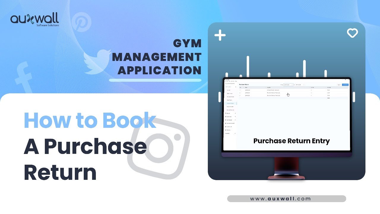 How to book a Purchase Return in Auxwall Gym Management App | Dubai’s Premier Gym Software 2024