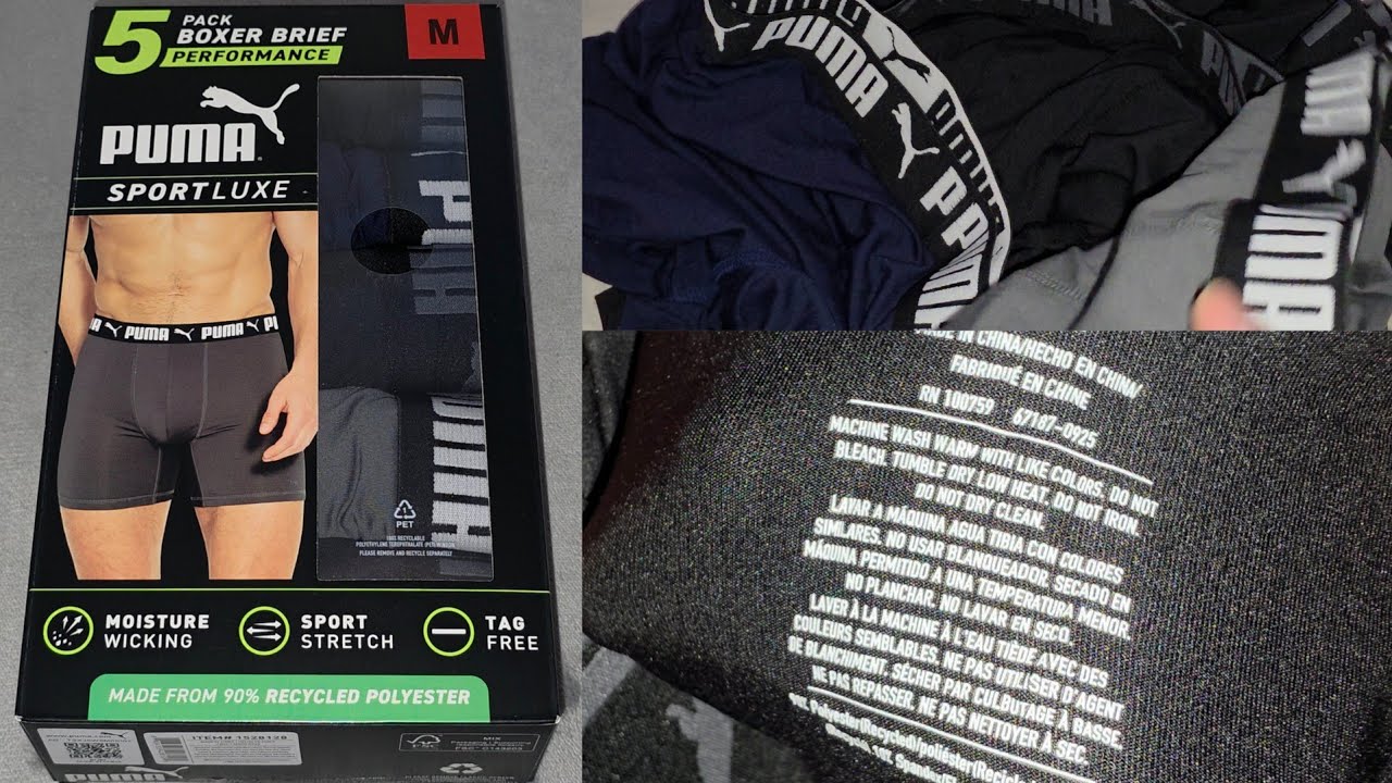 Обзор товара Costco Puma Sportluxe Boxer Brief Performance Moisture Wecking Sport Stretch