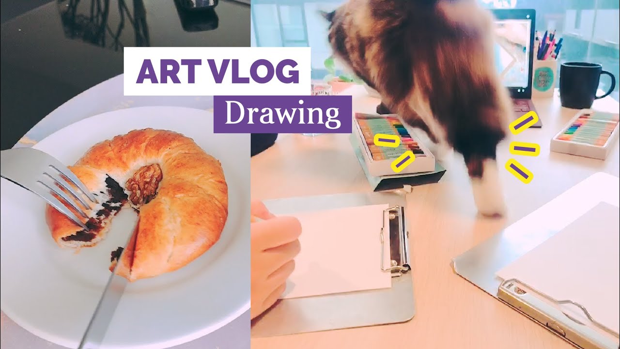 ������Art Vlog || ������Stay home & Drawing | Reviving Frozen Bread with Microwave������ - YouTube
