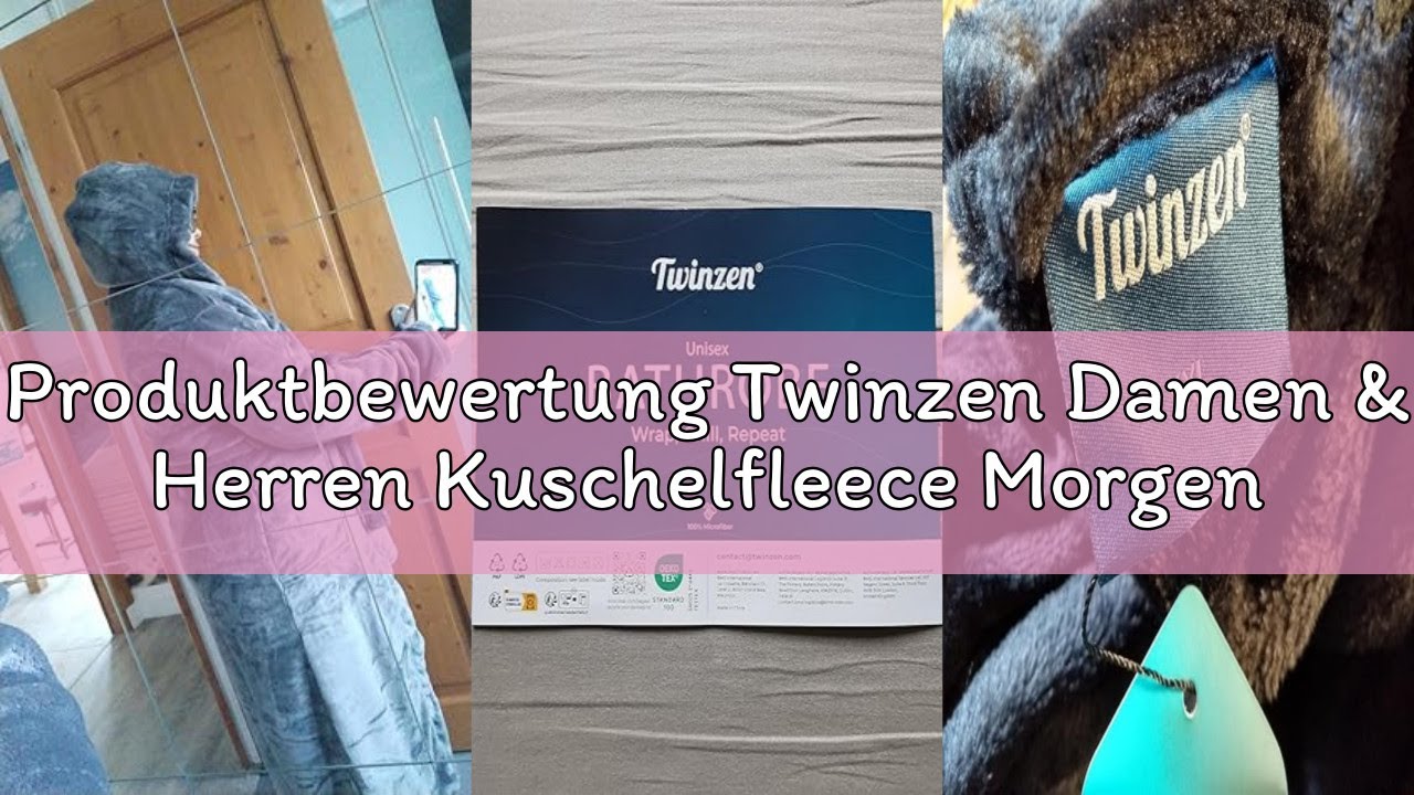 Produktbewertung Twinzen Damen & Herren Kuschelfleece Morgenmantel mit Kapuze S - Schwarz - Weich, W