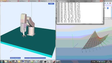 6 Axis Adpet Viper 650 robot arm describing NURBS surface respecting normal vectors.