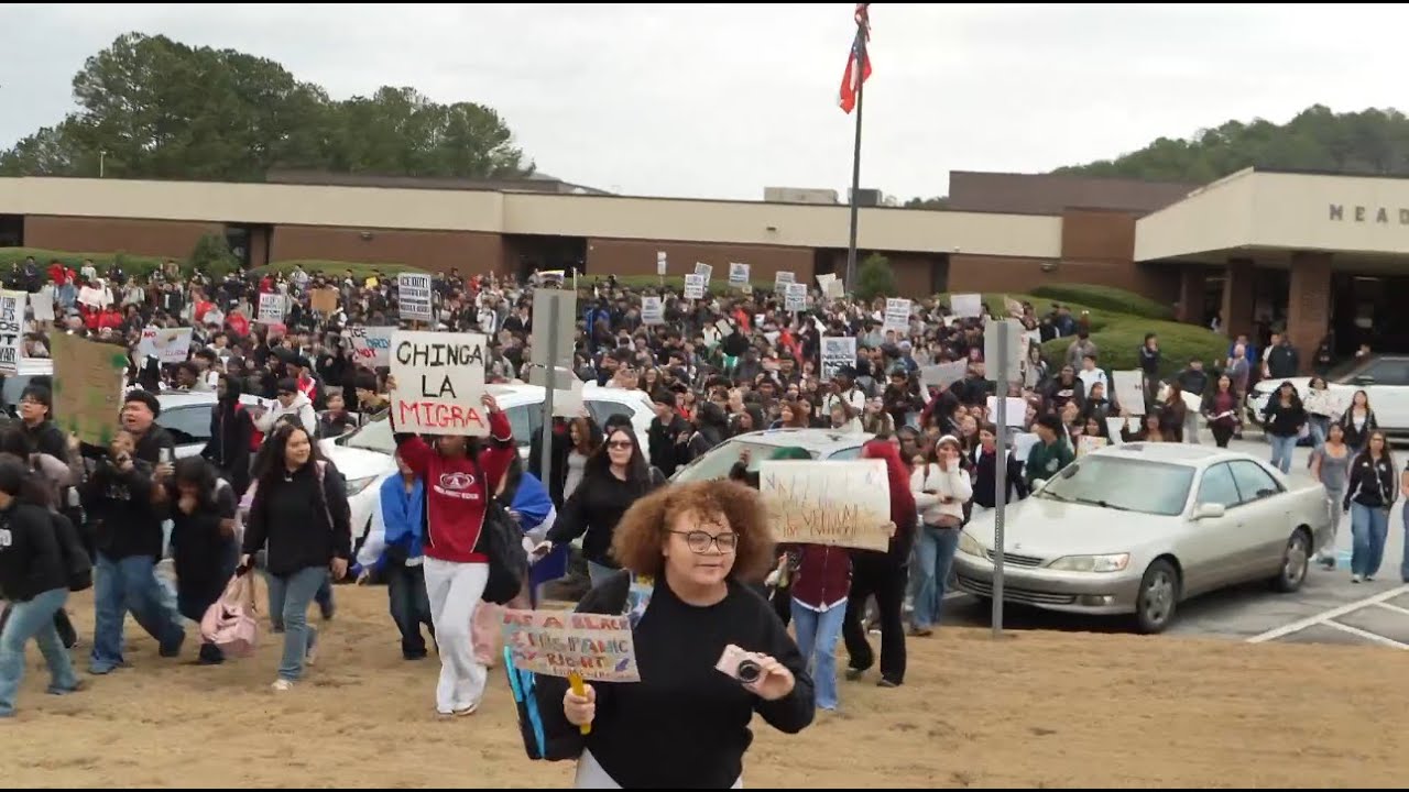 BREAKING Students in Meadow creek High School in Georgia staged a walkout to protest ICE