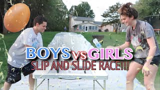 Extreme Slip And Slide Race Boys Vs Girls