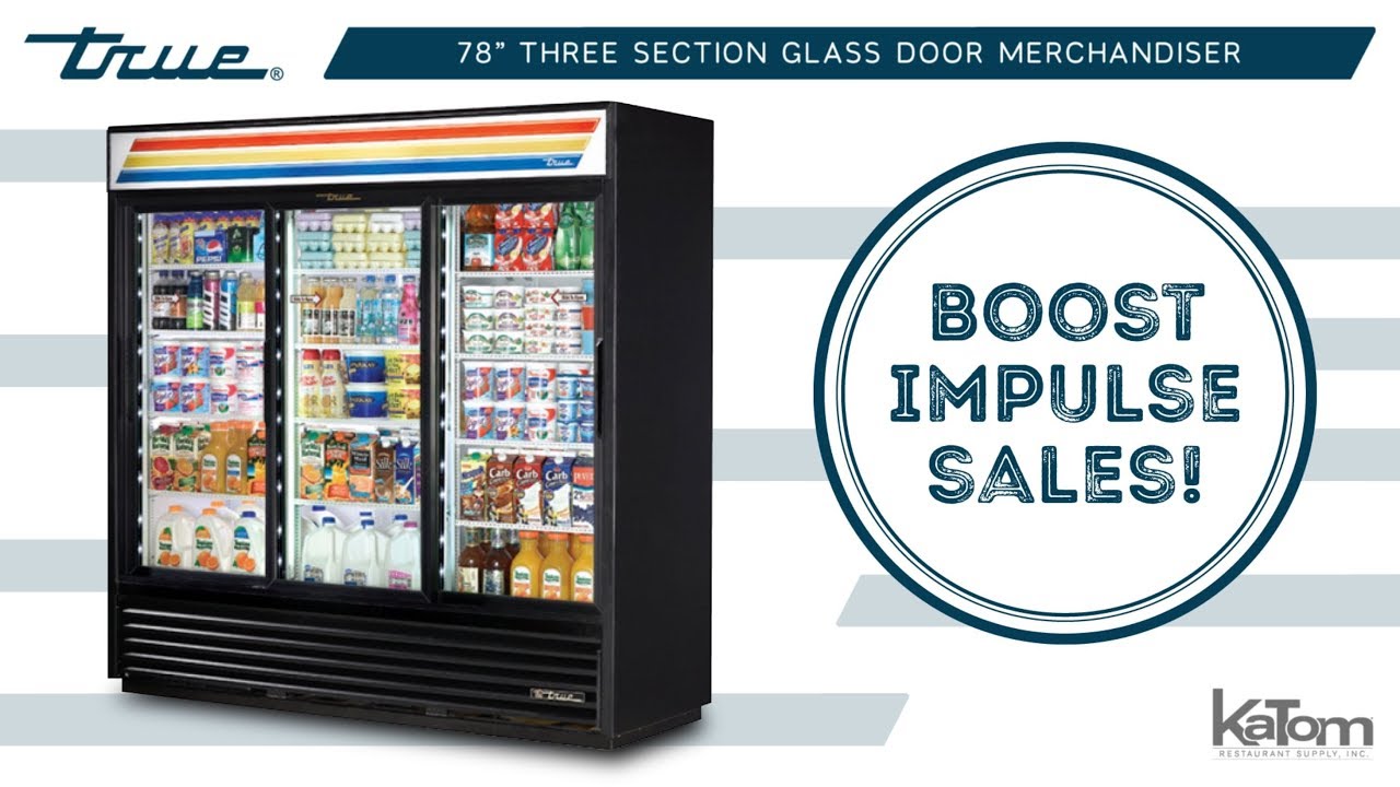 True 78” Three Section Refrigerated Glass Door Merchandiser (598-GDM69)
