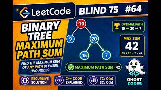 Binary Tree Maximum Path Sum Explained Simply 🔥 | Blind 75 #64 LeetCode | DFS + Recursion