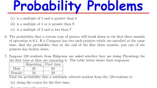 Probability Tutorial Sheet | Step-by-Step Worksheet Solutions