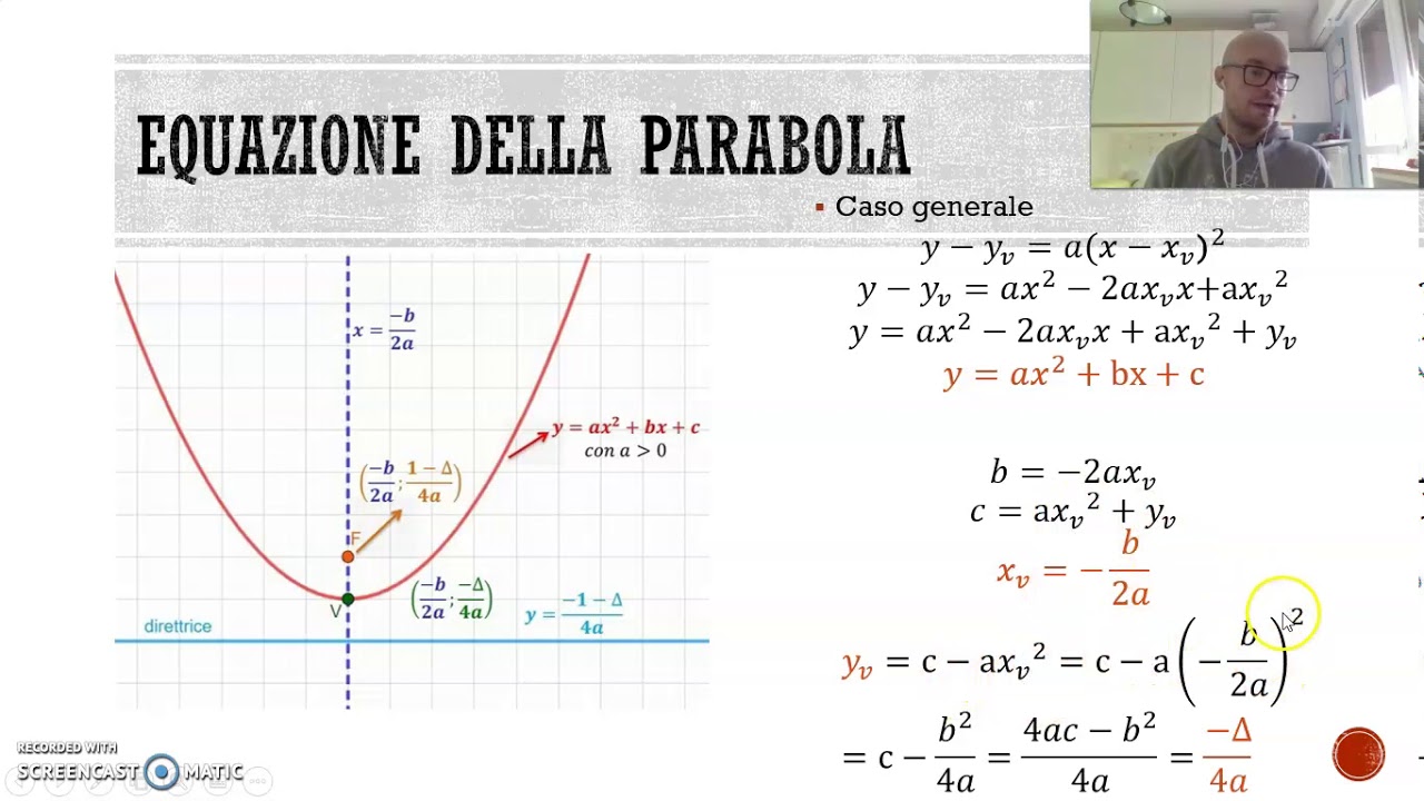 3 equazione della parabola con asse parallelo asse y