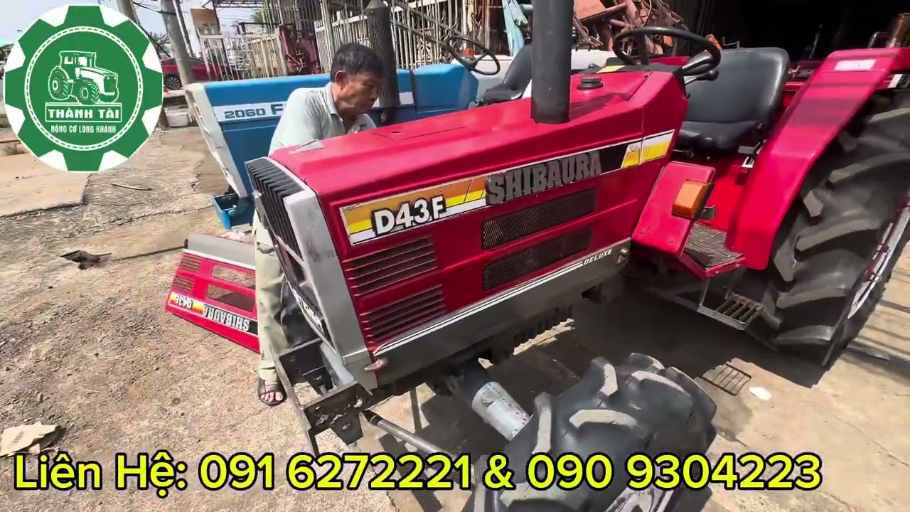 Máy cày Shibaura D43F hàng Nhật bãi 2 cầu 4 máy có trợ tay lái ship toàn quốc.