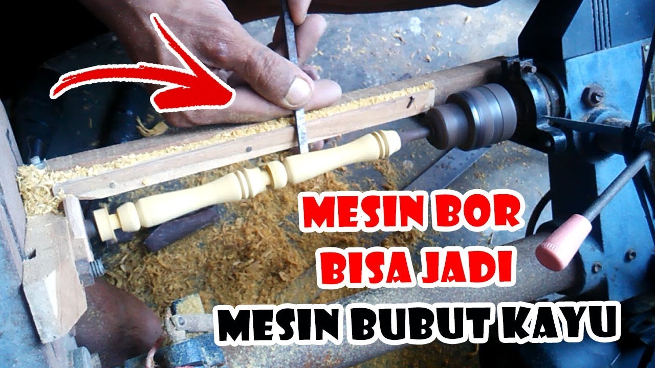 CARA MEMBUAT MESIN BUBUT KAYU YouTube