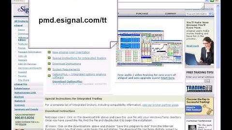 1) Trading Technologies X_Trader and eSignal:  Getting Started