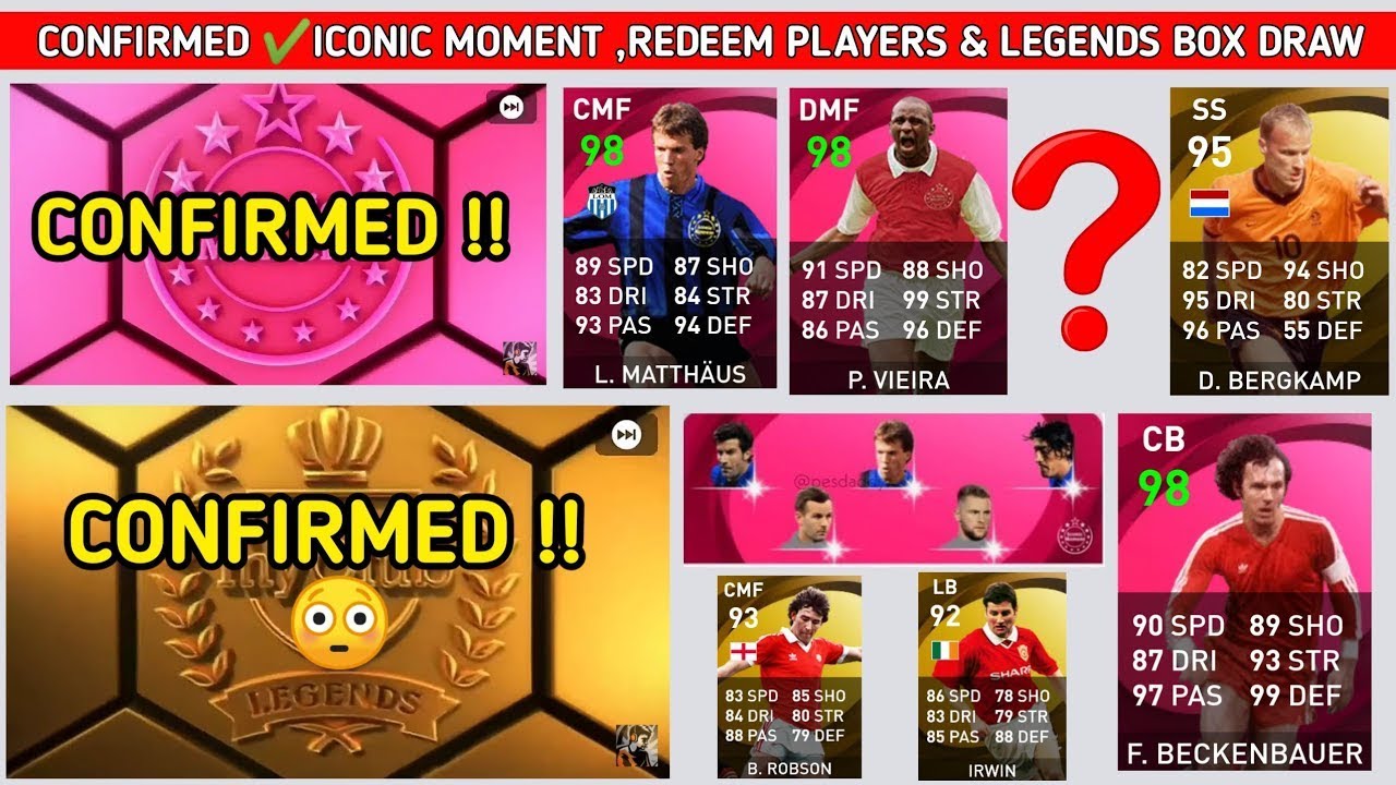 ICONIC MOMENT AND LEGENDS GP BOX DRAW CONFIRMED !! IN PES 2021 MOBILE | OFFICIAL | PES 2021
