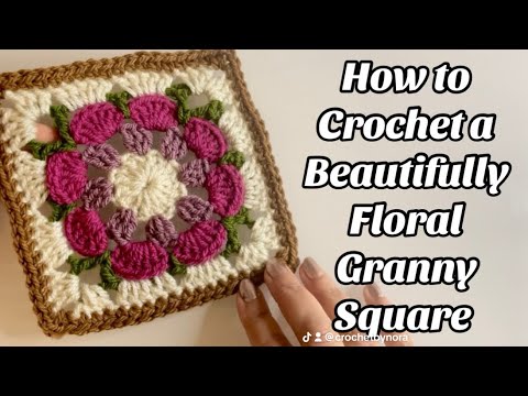 Crochet Granny Square - Flower 6 Inch For Blankets & Crochet