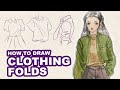 How to draw Clothing Folds & Autumn Outfits | Sketching & Tutorial | Huta Chan