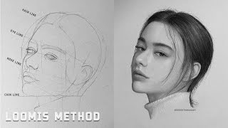 Drawing Practice - How to outline an angled head using Loomis Method screenshot 1