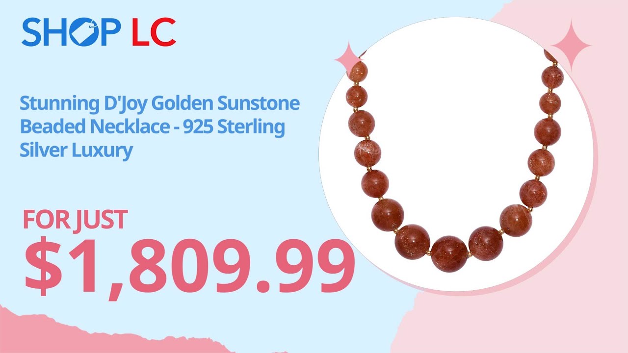 D'Joy RARE Golden Sunstone Beaded Necklace 18K Vermeil 200ctw