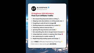 10 Beginner SEO Mistakes That Hurt Affiliate Traffic