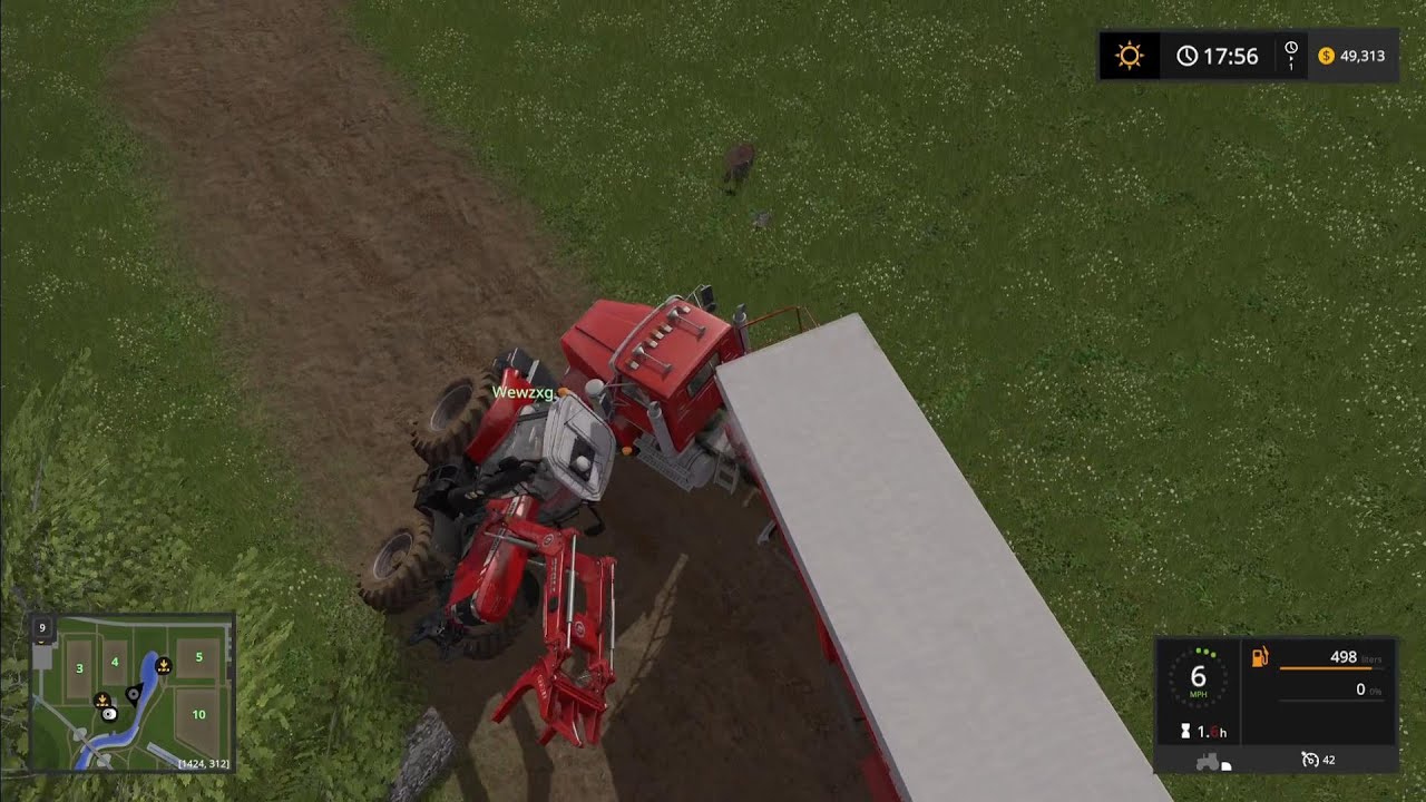 Farming Simulator 17 Ep 9 - Wewzxg brings the madness!