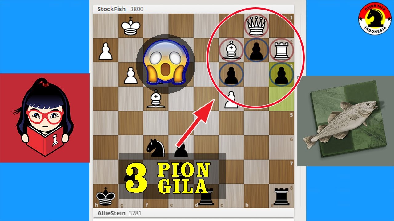 3 PION vs 1 MENTRI 💥 SIAPA LEBIH KUAT ?? StockFish vs AllieStein, TCEC 2020